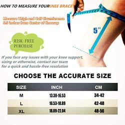 Knee Braces for Men and Women- Compression Knee Brace with Patella Gel Pads & Side Stabilizers - Knee Support Compression Sleeves Knee Wraps for Meniscus Tear, ACL, MCL Running (X-Large, Blue Black)