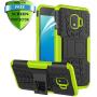 RioGree Phone Case for Samsung Galaxy J2 / Core / J2 Dash /J2 Pure Case, Heavy Duty Cell Phone Shockproof with Kickstand Cover Skin TPU,Green