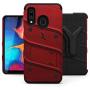 ZIZO Bolt Series for Samsung Galaxy A20 Case | Heavy-Duty Military-Grade Drop Protection w/Kickstand Included Belt Clip Holster Tempered Glass Lanyard Galaxy A50 - Red