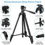 Cell Phone Tripod,54" Extendable Adjustable Phone Tripod, Lightweight Tripod 360° Rotation with Bluetooth Remote Control Mount,Portable Bag,1/4" Mounting Screw for iPhone Smartphone Camera Projector