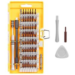 Syntus Precision Screwdriver Set, 63 in 1 with 57 Bits Screwdriver Kit, Magnetic Driver Electronics Repair Tool Kit for iPhone, Tablet, Macbook, Xbox, Cellphone, PC, Game Console, Yellow