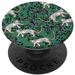 Richmond & Finch PopSocket PopGrip, Universal Expanding Mobile Phone Stand and Grip for Phones and Tablets, Includes Swappable Top, Green Leopard - Green