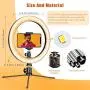 Ring Light 10" with Stand & Phone Holder for YouTube Video, Dimmable Desk LED Ring Light with Cell Phone Holder for Photography, Shooting, Tiktok, Selfie (2020 New Version)