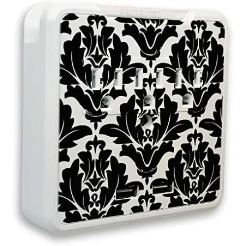 Glamsockets Decorative Wall Mount Surge Protector with 3 Outlets, Dual USB Charging Ports and Phone Holder - USB Charging Center/Multi Function Wall Tap (Damask Provence) Glamsockets Decorative Wall Mount Surge Protector with 3 Outlets, Dual USB Charging Ports and Phone Holder - USB Charging Center/Multi Function Wall Tap (Damask Provence)