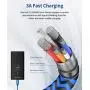USB C Cable 3A Fast Charging, [5-Pack,3.3/6.6/10ft] USB-A to USB-Type C Fast Charging Cable Nylon Braided Charge Cord Compatible with Samsung Galaxy S10 S10E S9 S8 S20 Plus,Note 9 8,LG V30(Navy Blue)