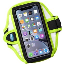 Tune Belt Armband for iPhone 11, 11 Pro Max, Xs Max, Xr, 7/8 Plus, Galaxy S8+ S9+ S10+, Note 8 9 10 10+, Google Pixel 3XL - for Running & Working Out - Sweat-Resistant [Neon Yellow]