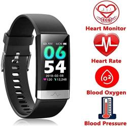 Fitness Tracker, Activity Tracker Watch with Heart Rate Monitor Sleep Monitor Blood Pressure Call Reminder,IP68 Waterproof Smart Band with Calorie Counter，Pedometer for Kids Men Women and Gift