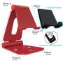 Tablet Stand Multi-Angle, Lamicall Cell Phone Holder for Desk, Adjustable Metallic Dock Cradle, Compatible with iPad Mini Pro Air, iPhone Xs Max XR X 8 7 6S 6 Plus, Switch etc, (4-10) - Red