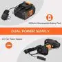 Cordless Tire Inflator, Breezz Portable Air Compressor with Digital Pressure Gauge Air Pump Including Rechargeable Li-ion Battery and 12V Car Power Cord