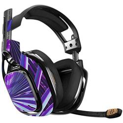 MightySkins Skin Compatible with Astro A40 3rd Generation Gaming Headset - Neon Palms Protective, Durable, and Unique Vinyl Decal wrap Cover Easy to Apply, Remove, and Change Styles Made in The USA