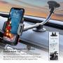 Universal Car Phone Mount Holder, Windshield Long Arm Cell Phone Holder for iPhone 8/X/7/6S/6 Plus/5S/5, Samsung Galaxy S6 S5, Nexus 5X/6P, LG, HTC and Other Smartphones