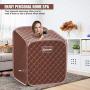 COSTWAY Portable Steam Sauna, 2L Folding Home Spa Sauna Tent for Weight Loss, Detox Relaxation at Home, Personal Sauna with 9 Temperature Levels, Timer, Remote Control, Foldable Chair (Coffee)