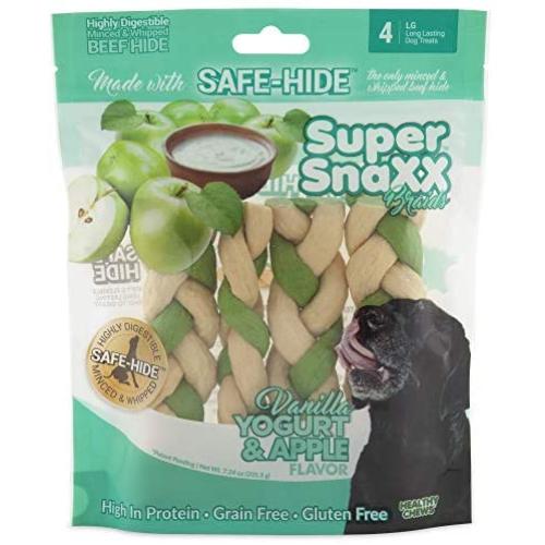 Super SnaXX Braids Dog Chews Rawhide Alternative Made from Safe-Hide