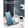 Wireless Charger Station, Saferell 4 in 1 Qi-Certified Fast 10W Charging Dock Stand for Apple Watch & AirPods & Pencil，iPhone 11/XR/8Plus/SE, Nightstand Mode for iWatch, Compatible Samsung Galaxy