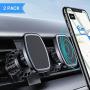 [2 Pack] Magnetic Phone Holder for Car, LISEN 6 Strong Magnets Magnetic Car Mount with Hook Like Clip Air Vent Car Cell Phone Mount Compatible with All Smartphone, with 4Round & 2Square Plates