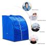 KUPPET 2020s Newest Portable Folding Steam Sauna-2L One Person Home Sauna Spa for Full Body Slimming Loss Weight w/Chair, Remote Control, Steam Pot, Foot Rest, Mat (Blue)…