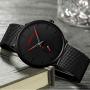 Mens Watches Ultra-Thin Minimalist Waterproof - Fashion Wrist Watch for Men Unisex Dress with Stainless Steel Mesh Band