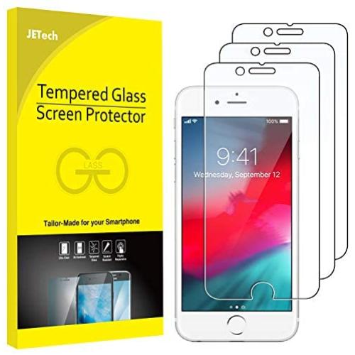 JETech 3-Pack Screen Protector for Apple iPhone SE 2020, iPhone 8, iPhone 7, iPhone 6s, and iPhone 6, Tempered Glass Film, 4.7-Inch