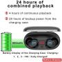 VEATOOL 5.0 Bluetooth Headphones  Binaural Call True Wireless Earbuds 20H Playtime HD Stereo Bass Sound Mini in Ear Bluetooth Earphones with Built in Mic and Charging Case for Sports Running