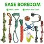 SHARLOVY Dog Chew Toys for Puppies Teething, 14 Pack Dog Rope Toys Tug of War Dog Toy Bundle Toothbrush iq Treat Ball Squeaky Rubber Bone Durable Dog Chew Toys for Small Dogs Pet Toys Puppy Toys