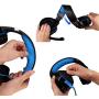 Gaming Headset with Mic for PC,PS4,Xbox One,Over-ear Headphones with Volume Control LED Light Cool Style Stereo,Noise Reduction for Laptops,Smartphone,Computer (Black & Blue)