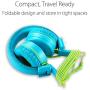 Kids Headphones-noot products K22 Foldable Stereo Tangle-Free 3.5mm Jack Wired Cord On-Ear Headset for Children/Teens/Boys/Girls/Smartphones/School/Kindle/Airplane/Plane/Tablet (Teal/Lime)