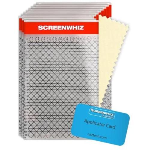 ScreenWhiz by Naztech 12127 Universal Screen Protector Large for Smartphones - 10 Pack - Retail Packaging - Clear