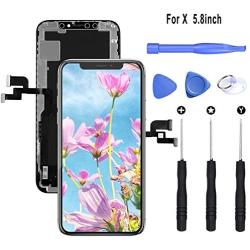 LITSPED Compatible with iPhone X Screen Replacement ，LCD Display and 3D Touch Digitizer Frame Assembly, Include Full Free Repair Tools Kit