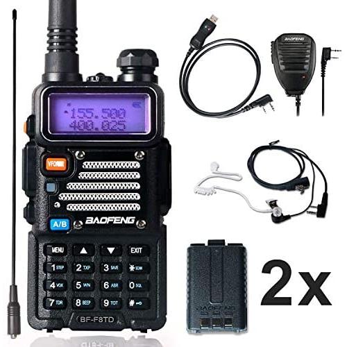 Ham Radio Baofeng Radio 8Watt UHF VHF Dual Band Baofeng Walkie Talkie with 2 Rechargeable 1800mAh Battery Handheld Radio with TIDRADIO Driver Free Programming Cable