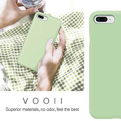 Vooii iPhone 8 Plus Case, iPhone 7 Plus Case, Soft Silicone Gel Rubber Bumper Case Microfiber Lining Hard Shell Shockproof Full-Body Protective Case Cover for iPhone 7 Plus /8 Plus - Matcha