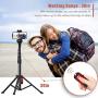 Selfie Stick Tripod, 59" All-in-One Extendable Portable Bluetooth Selfie Sticks Phone Tripods Compatible with iPhone 11 11 pro Xs Max Xr X 8Plus 7, Galaxy S10+ S9 S8 and Digital Cameras, Lightweight
