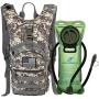 SHARKMOUTH Tactical MOLLE Hydration Pack Backpack 900D with 2L Leak-Proof Water Bladder, Keep Liquids Cool for Up to 4 Hours, Daypack for Hiking, Cycling, Running, Hunting, USA Flag Patch