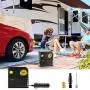 WindGallop Small Portable Air Compressor Tire Inflator with Pressure Gauge Car Tire Pump 12V DC Tire Compressor Electric Air Pump for Car Tires Bike Motorbike Tire Balls Other Inflatables (Yellow)