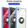 ANSIWEE iPhone SE 2020 Case, iPhone 8 Case, Metal Ring Kickstand Work with Magnetic Car Mount Designed Case Drop Protection Bumper and Clear Hard Back Cases for iPhone SE 2nd 4.7 Inch Blue Green