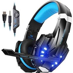 Gaming Headset for Playstation PS4 3.5mm FORTNITE Headphone for PS4, PC, Xbox One Controller, Over-Ear Headset with Mic&LED for Laptop Mac Nintendo Switch Games