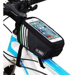 YSONG Bike Phone Front Frame Bag Bicycle Bag Waterproof Bike Phone Mount Top Tube Bag Bike Phone Case Holder Accessories Cycling Pouch Compatible with iPhone 11 XS Max XR Below 6.5”