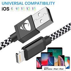 iPhone Charger MFi Certified iPhone Charger Cord 4Pack 2/3/5/6 FT iPhone Charging Cord Nylon Braided Lightning Cable Fast Charging Cable for iPhone 11 Pro X XS Max XR 8 7 6s 6 Plus 5 5s SE, iPad