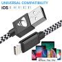 iPhone Charger MFi Certified iPhone Charger Cord 4Pack 2/3/5/6 FT iPhone Charging Cord Nylon Braided Lightning Cable Fast Charging Cable for iPhone 11 Pro X XS Max XR 8 7 6s 6 Plus 5 5s SE, iPad
