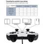 Wired Game Controller PS3 Gamepad Joystick Joypad Ergonomic Design Dual Vibration Motors Gamepad Gaming Controller with Bracket for PS3 PC TV Box Android Smartphone Plug & Play