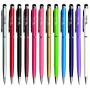 Teviwin 2 in 1 Slim Capacitive Stylus & Ballpoint Pen for Universal Touch Screens Devices, iPhone 6 Plus, iPad, Tablets, Samsung Galaxy (12 Colors/ Pieces)
