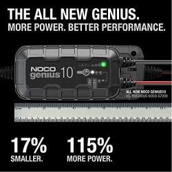 NOCO GENIUS10, 10-Amp Fully-Automatic Smart Charger, 6V And 12V Battery Charger, Battery Maintainer, And Battery Desulfator With Temperature Compensation