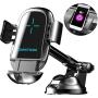 DM Cell Phone Holder for Car, Automatic Clamping Car Phone Mount Qi Wireless Car Charger Dashboard/Air Vent Car Mount Compatible with iPhone 8 Plus XS Max X 11 Pro, Samsung Galaxy S9 S10 Plus Note 9