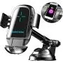 DM Cell Phone Holder for Car, Automatic Clamping Car Phone Mount Qi Wireless Car Charger Dashboard/Air Vent Car Mount Compatible with iPhone 8 Plus XS Max X 11 Pro, Samsung Galaxy S9 S10 Plus Note 9