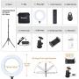 Inkeltech Ring Light - 18 inch 60 W Dimmable LED Ring Light Kit with Stand - Adjustable 3000-6000 K Color Temperature Lighting for Vlog, Makeup, YouTube, Camera, Photo, Video - Control with Remote