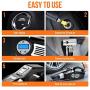 Uleete 2 in 1 Portable Car Vacuum Cleaner with Digital Air Compressor Pump, Auto Shut Off Feature, High Power 6000PA Handheld Vacuum w/Light, 14.8FT Power Cord, for Wet/Dry Use, Stainless Steel HEPA