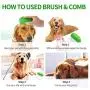 swelldom 2 Pack Dog Bath Brush & Dog Grooming Comb - Dog Deshedding Brush Gently Removes Loose Hair, Shampooing and Massaging Dogs, Cats for Short or Long Hair