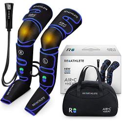 Reathlete Leg Massager, Air Compression for Circulation Calf Feet Thigh Massage, Muscle Pain Relief, Sequential Boots Device with Handheld Controller with Knee Heat Function