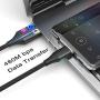 NetDot Magnetic Charging Cable,Gen10 3 in 1 Nylon Braided Fast Charging Magnetic Cable with LED Compatible Micro USB & USB-C Smartphones and i-Product (6.6ft/3 Pack Black)