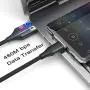 NetDot Gen10 3 in 1 Nylon Braided Magnetic Fast Charging Cable with Side LED Compatible with Micro USB & USB-C Smartphones and i-Product(3.3ft/2 Pack Black)