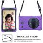 BRAECN for Galaxy Tab E 8.0 Case with 360 Degree Rotation Stand/Hand Strap and Shoulder Strap Case [Shock Proof] Hybrid pc+Silicone Cover for Samsung Tab E 8 SM- T375/ SM-T377/SM-T378 Case (Purple)